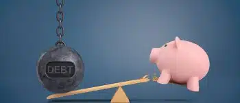 תמונת אווירה חזיר קופה על נדנדת עץ DEBT